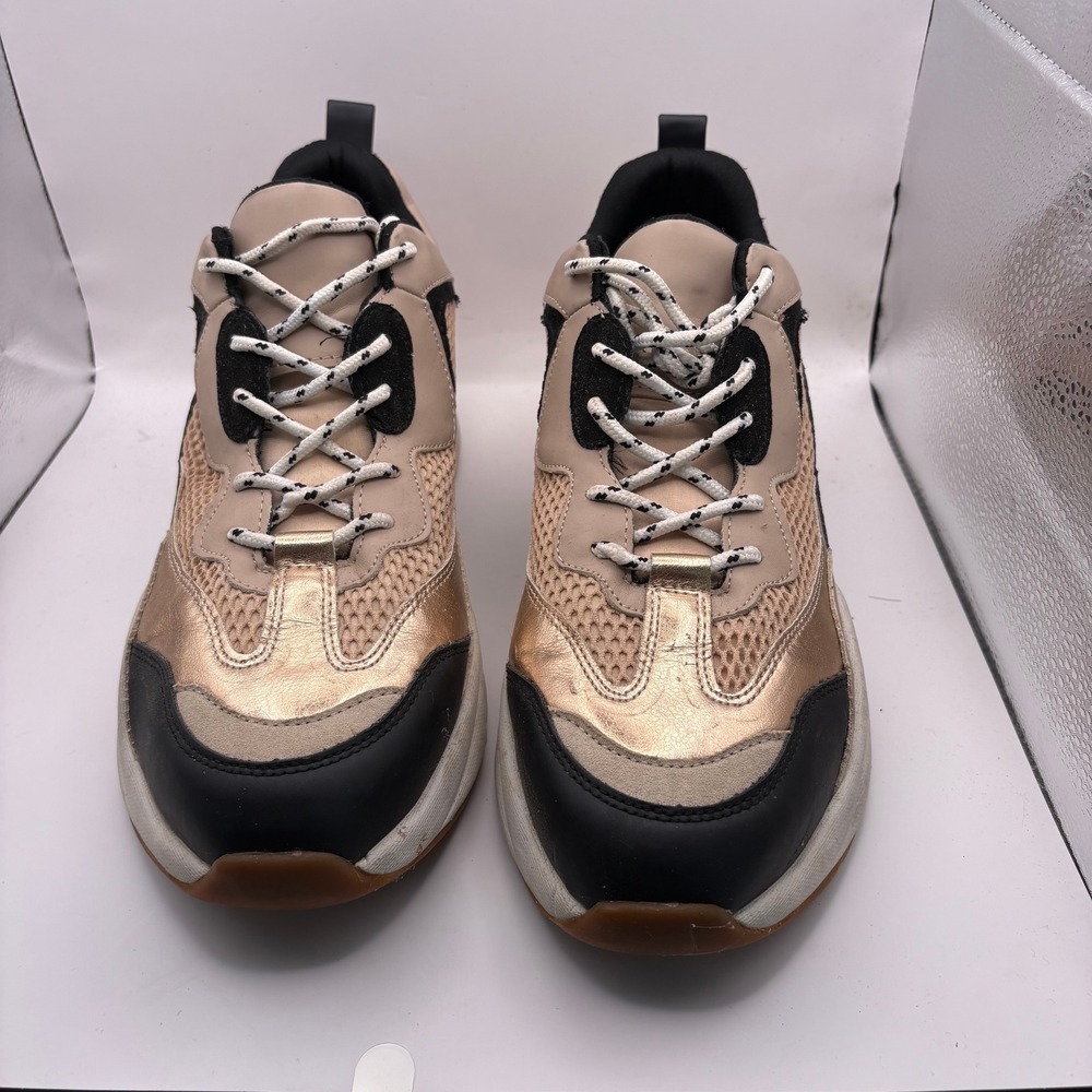 Steve Madden Antonio Mens Chunky Sneakers Gold Tan Black Mesh ANTOO-M1 Size‎ 12M